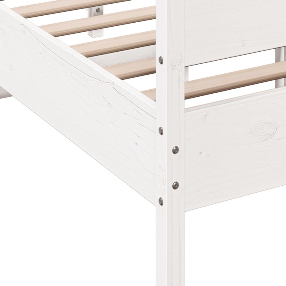 Estructura de cama sin colchón madera de pino blanca 120x200