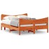 Estructura de cama sin colchón madera maciza marrón 135x190