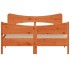 Estructura de cama sin colchón madera maciza marrón 135x190