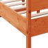 Estructura de cama sin colchón madera maciza marrón 135x190
