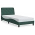 Estructura de cama sin colchón terciopelo verde oscuro