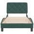 Estructura de cama sin colchón terciopelo verde oscuro
