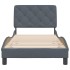 Estructura de cama sin colchón terciopelo gris oscuro 90x200