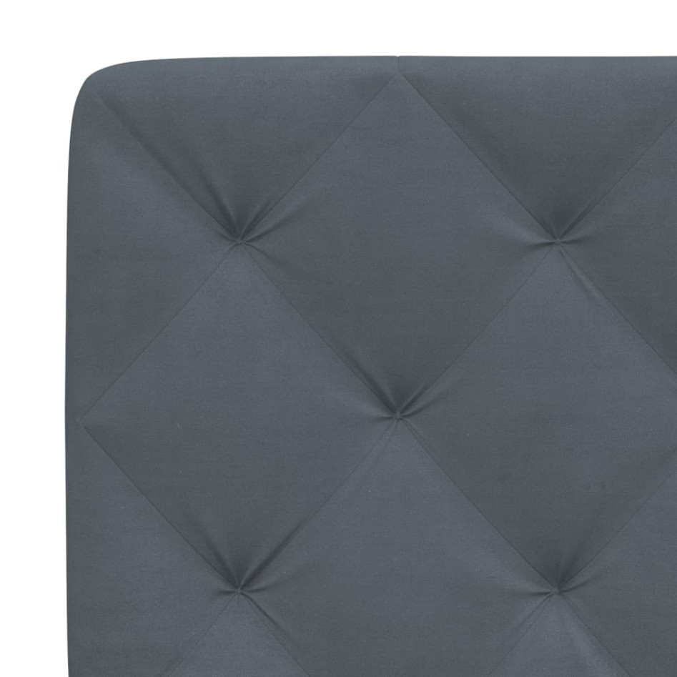Estructura de cama sin colchón terciopelo gris oscuro 90x200