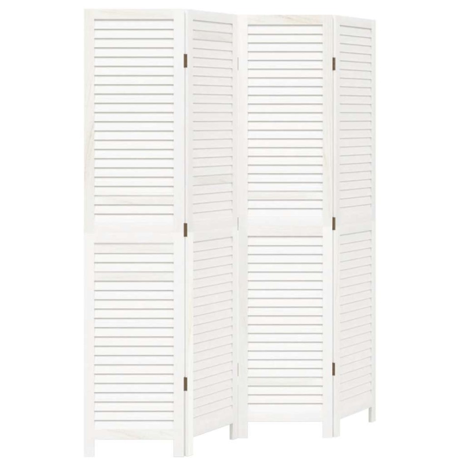 Biombo separador de 4 paneles madera maciza Paulownia