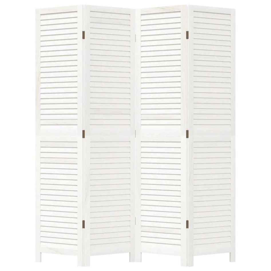 Biombo separador de 4 paneles madera maciza Paulownia