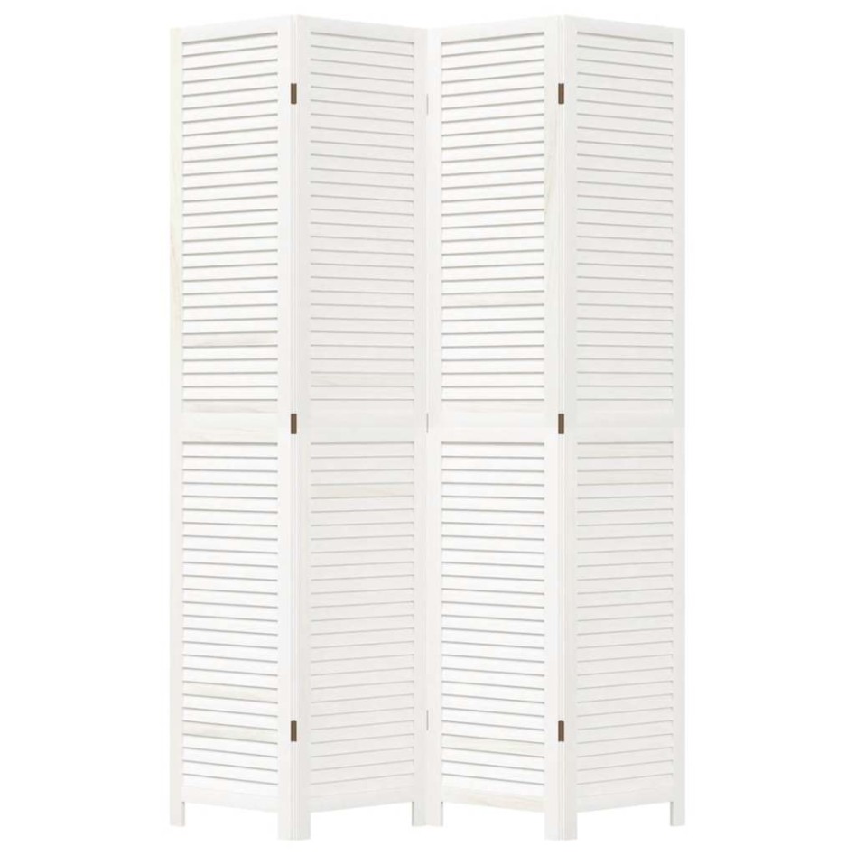 Biombo separador de 4 paneles madera maciza Paulownia