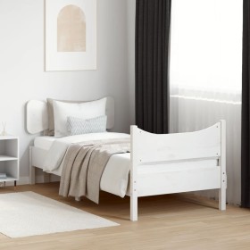 Estructura de cama sin colchón madera de pino blanca 90x200