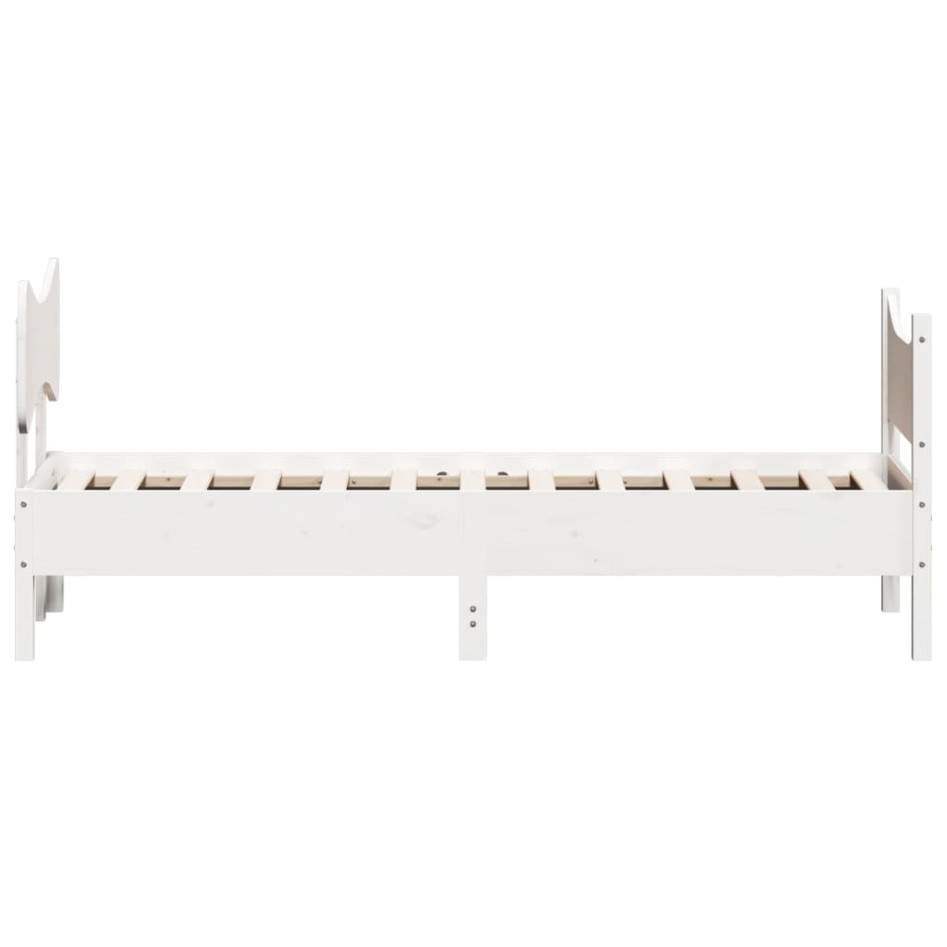 Estructura de cama sin colchón madera de pino blanca 90x200