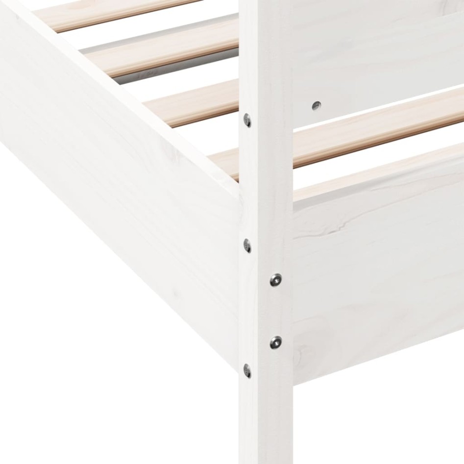 Estructura de cama sin colchón madera de pino blanca 90x200