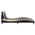 Estructura de cama con cabecero cuero sintético negro y