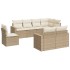 Juego de sofás de jardín con cojines beige 8 pzas ratán