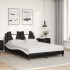 Estructura cama cabecero cuero sintético negro blanco