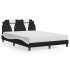 Estructura cama cabecero cuero sintético negro blanco