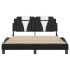Estructura cama cabecero cuero sintético negro blanco