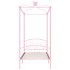Estructura de cama con dosel metal rosa 90x200