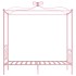 Estructura de cama con dosel metal rosa 90x200