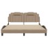 Estructura de cama con luces LED cuero PE capuchino 160x200