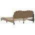 Estructura de cama con luces LED cuero PE capuchino 160x200