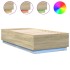 Estructura cama con luces LED madera roble Sonoma 90x190