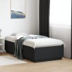 Estructura de cama madera de ingeniería negra 90x190 cm