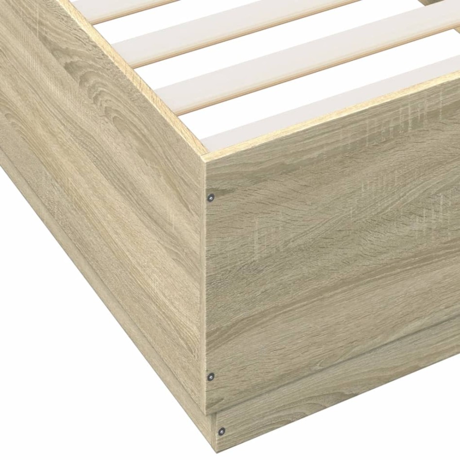 Estructura de cama madera de ingeniería roble Sonoma 90x200