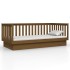Sofá cama madera maciza de pino marrón miel 100x200