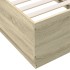 Estructura cama con luces LED madera roble Sonoma 75x190