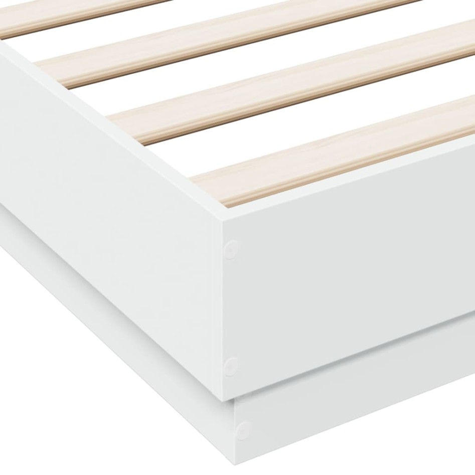 Estructura de cama madera de ingeniería blanca 135x190