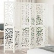 Biombo separador de 6 paneles madera maciza Paulownia blanco