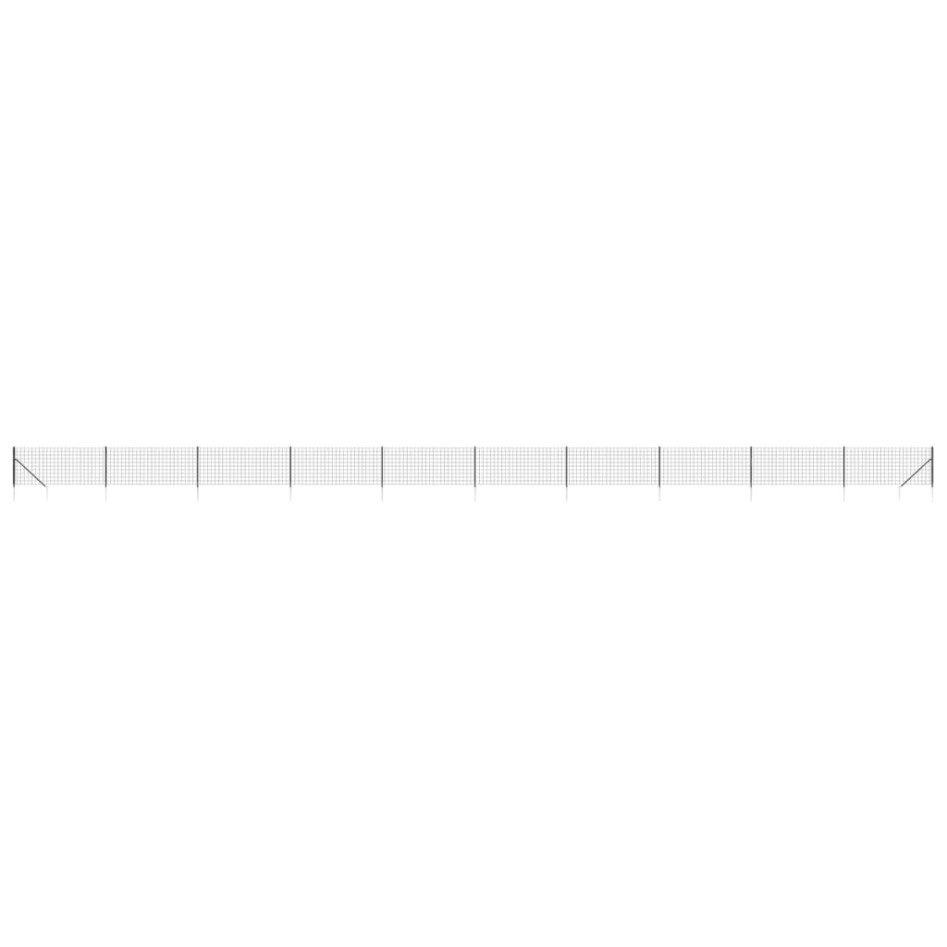 Cerca de alambre con pinchos de anclaje gris antracita 0,8x25