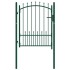 Puerta de valla con picos acero verde 100x125