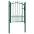 Puerta de valla con picos acero verde 100x125