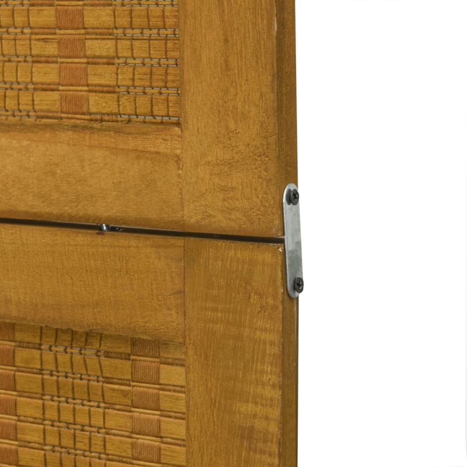 Biombo separador de 4 paneles madera maciza paulownia