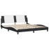 Estructura de cama con LED sin colchón negro blanco 180x200