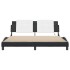 Estructura de cama con LED sin colchón negro blanco 180x200