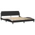 Estructura de cama con LED sin colchón negro blanco 180x200