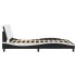 Estructura de cama con luz LED cuero PE negro blanco 160x200