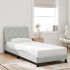 Estructura de cama sin colchón terciopelo gris claro 80x200