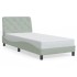 Estructura de cama sin colchón terciopelo gris claro 80x200