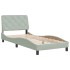 Estructura de cama sin colchón terciopelo gris claro 80x200