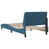 Estructura de cama con cabecero terciopelo azul 100x200