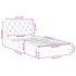 Estructura de cama con cabecero terciopelo azul 100x200