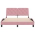 Estructura de cama sin colchón terciopelo rosa 120x200