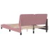 Estructura de cama sin colchón terciopelo rosa 140x200