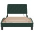 Estructura de cama luces LED terciopelo verde oscuro 100x200