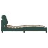 Estructura de cama luces LED terciopelo verde oscuro 100x200