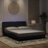 Estructura de cama con luces LED terciopelo negro 160x200