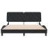 Estructura de cama con luces LED terciopelo negro 160x200