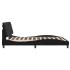 Estructura de cama con luces LED terciopelo negro 160x200